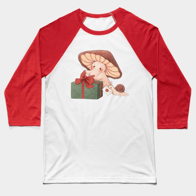 A Special Mushroom Gift Baseball T-Shirt by fairydropart